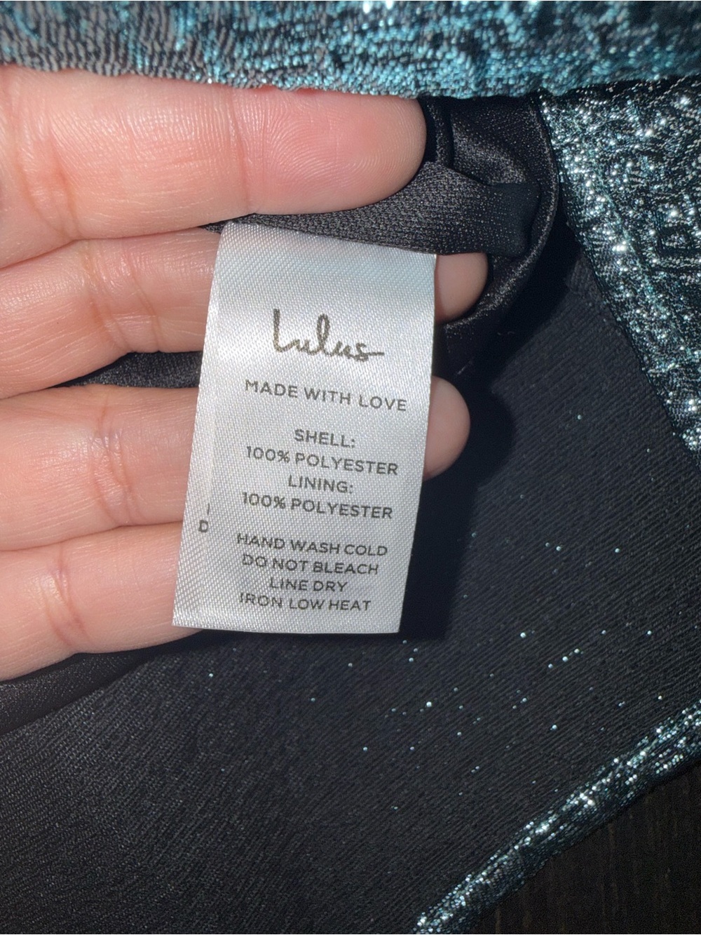 Modern Dream Teal Metallic Jacquard One-Shoulder Mini Party Dress - Picture 6 of 6